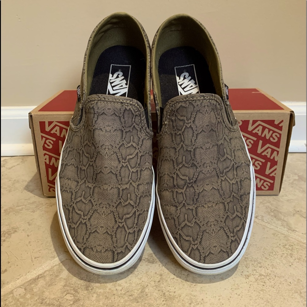 Vans Snake Skin Canvas Slip-ons